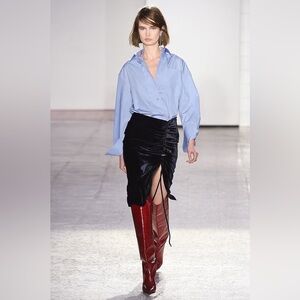 Cedric Charlier Velvet Skirt Sz 38